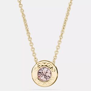 Coach Gold Necklace with Pink Crystal